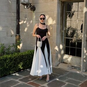 Color Block Spaghetti Strap Long Dress from Commense